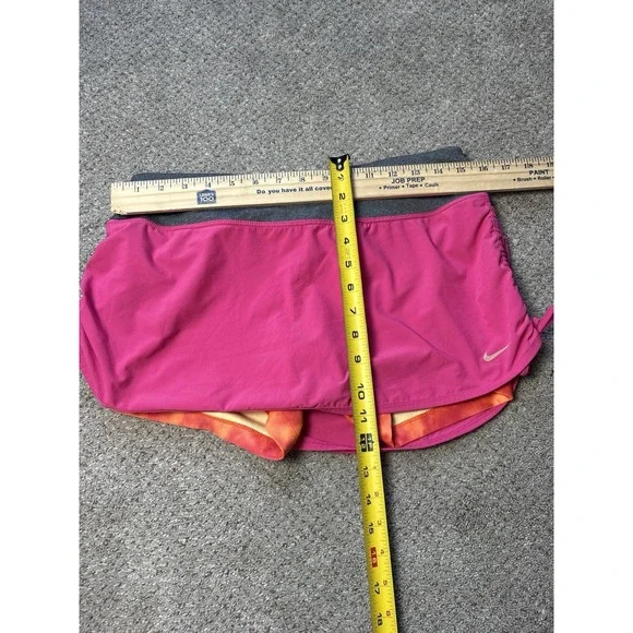 Nike Dri-Fit Athletic Skort Skirt Medium Pink Ruched Tennis Pickleball Golf - Picture 6 of 8